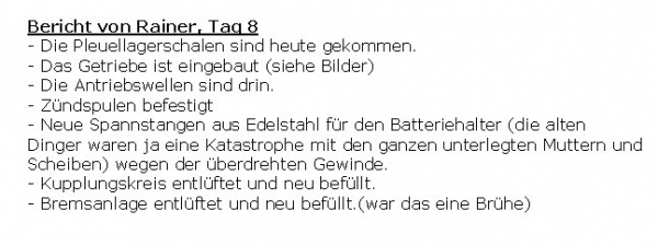 84 Bericht v Rainer Tag 8